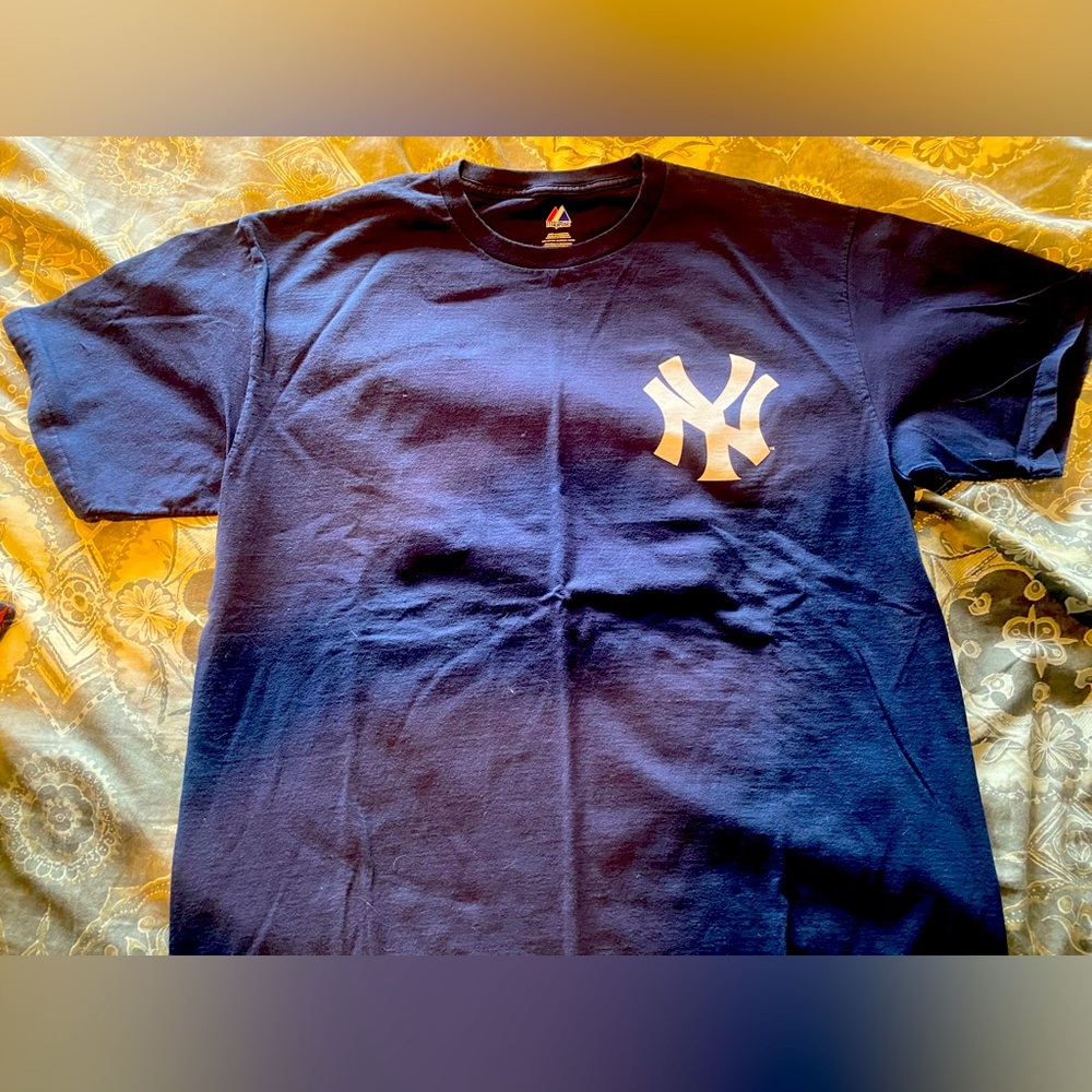 New York Yankees Mark Teixeira Navy Blue Players T-Shirt